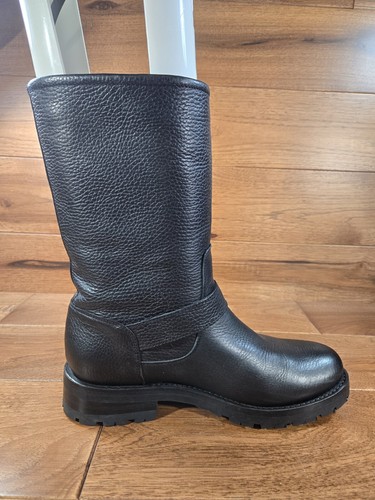 "Botas de Combate Medio FRYE ""Veronica"" Cuero Negro Forradas de Oveja TALLA 7.5 *COMO NUEVAS* - Imagen 5 de 12