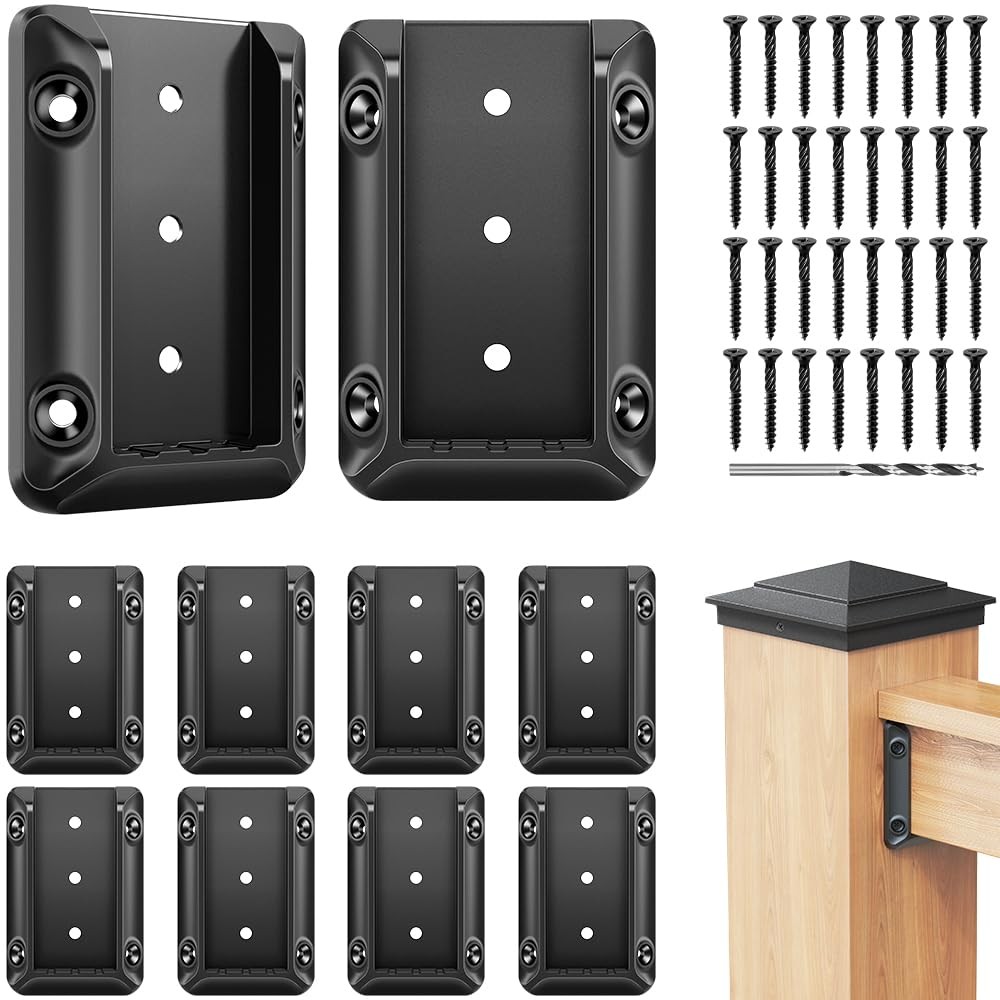 Steel DN Mate 20-Piece Black Deck Railing Bracket Connectors for 2x4 Lumber