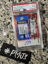 2020-21 Contenders Optic Basketball Tyrese Maxey Rookie Auto /149 Red PSA 9-PMJS