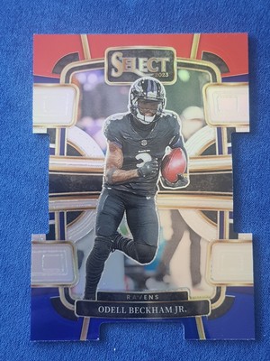 2023 Panini Select #9 Odell Beckham Jr. Baltimore Ravens Red White Blue Die-Cut