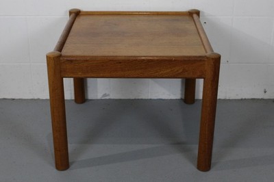 Domino Teak Tisch Holz 70er Kleiner Beistelltisch Mid Century Danish Design