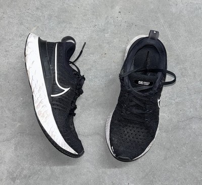 Size 6.5 - Nike Womens React Infinity Run Flyknit 2 Black Running Shoes - Used