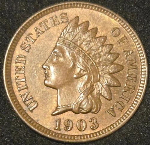 1903 Indian Head Cent Uncirculated RB - Pretty Coin! FREE SHIPPING