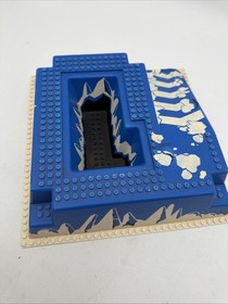 Lego Raised Base Plate - Blue & White Snow Mountain Ice Canyon Ramp 6983
