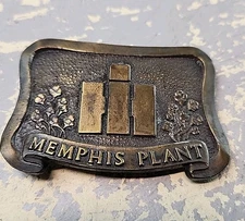 Vntg Bergamot International Harvester HI Buckle 1976 Memphis Plant 1 Million 