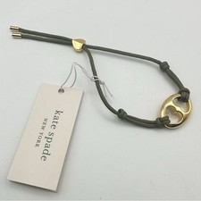 Kate Spade DUO LINK bracelet SEAWEED GREEN Cord NWT Jewelry Preppy Minimalist
