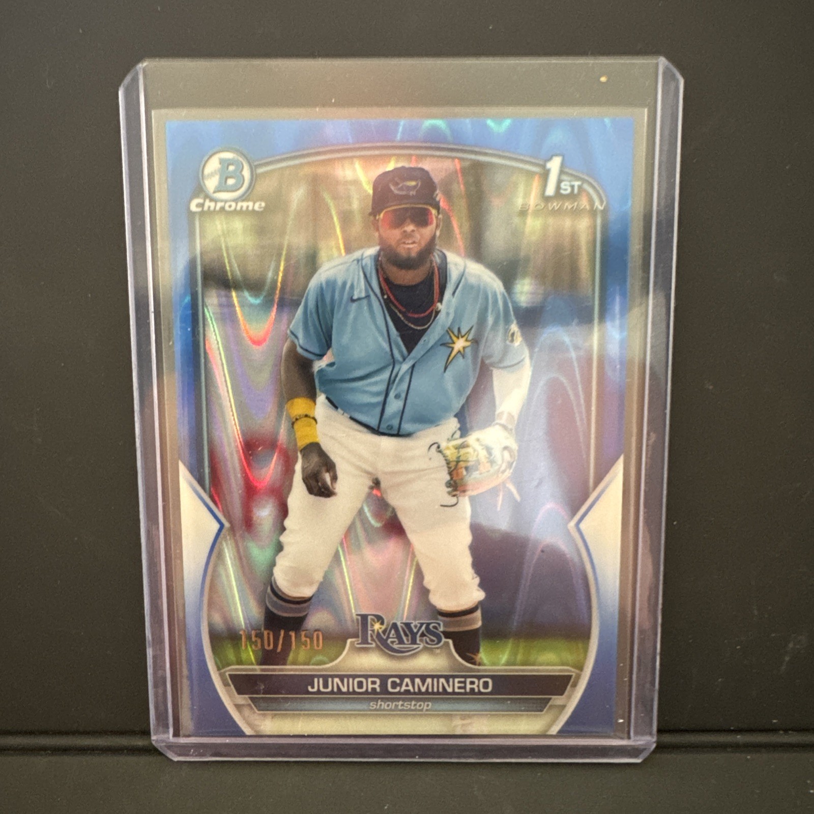 Junior Caminero 2023 1st Bowman Chrome #BCP-61 Refractor BLUE Raywave 150/150 z2