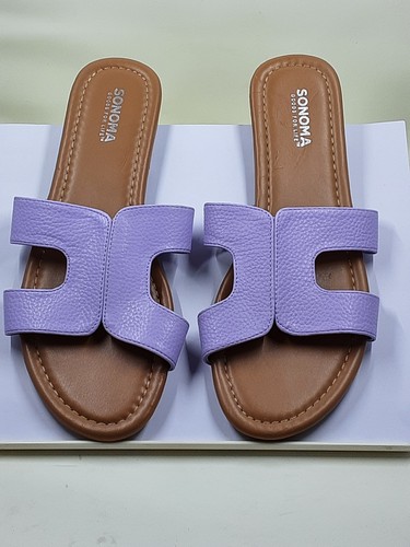 Sandalias Sonoma Jeanette lavanda mulas talla M correas tienen inserciones elásticas - Imagen 3 de 7
