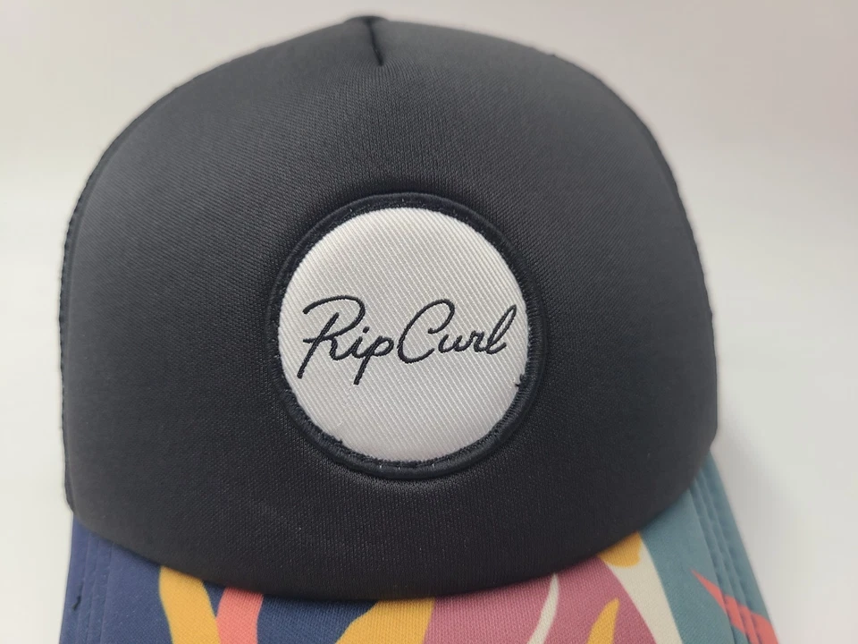 Rip Curl Mesh Trucker Snapback Hat Cap Surf Hawaii Beach Casual Men Women Black - Image 4 of 4