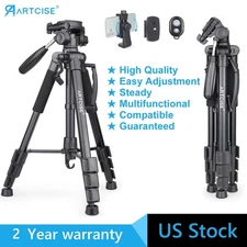 Camera Tripod for Camera 159 cm Smartphone Tripod Stand with Phone Holder
