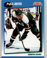 1991-92 Score Canadian English Neal Broten #500 Minnesota North Stars