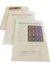 3x Robson Lowe British Empire Stamp Auction Catalogs 1959-1960 w/ Plates