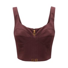 P4354 TOP DONNA ELISABETTA FRANCHI WOMAN CROP TOP BURGUNDY