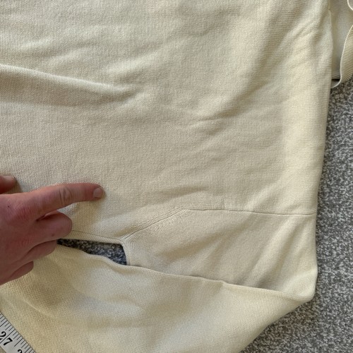 Vintage Gant Cream Quarter Zip Jumper 1980s Tag Hand Framed Large - Some Stains - Picture 9 of 11