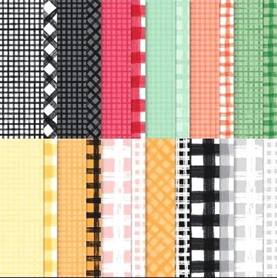 Stampin Up GINGHAM COTTAGE DSP Paper 12 sheets Partial Pack 12 x 12 Check Plaid
