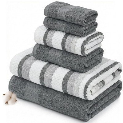 Modern Threads Pax 6-teiliges Wendegarn gefärbt Jacquard Handtuch Set - Bad