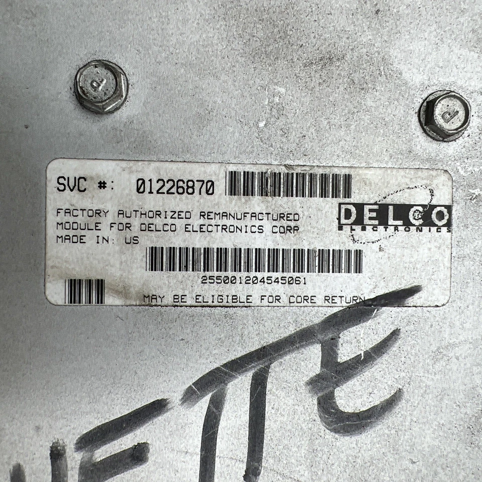 Chevrolet Corvette 1985 motor computadora ECM PCM 01226870 sin chip PROM Foto 4 de 4