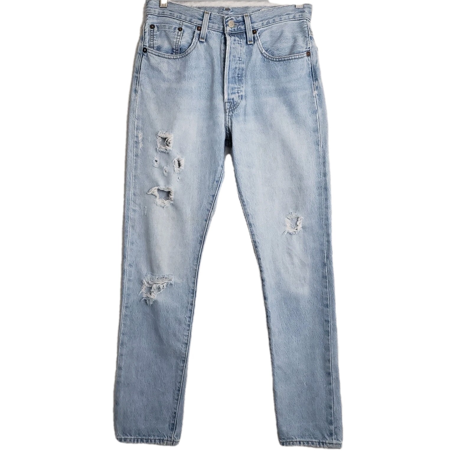 Levis 501S Selvedge Womens Jeans White Oak Cone Denim Button Fly Lite Wash 26x30