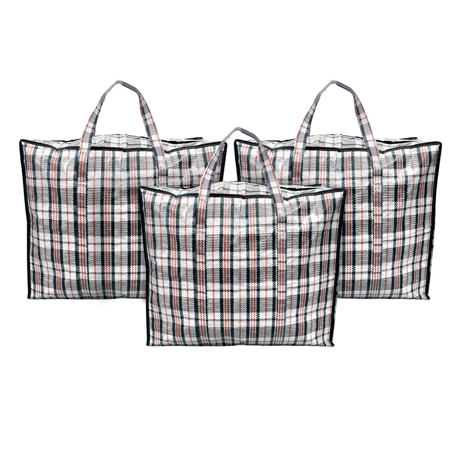 Lot de 3 sacs à linge réutilisables blancs en maille fine avec fermeture éclair