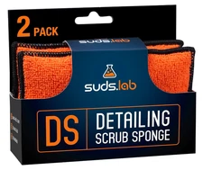 Suds Lab DS Microfiber Detailing Scrub Pad 2 Pack - Car Interior Cleaning & Deta