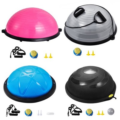 Uimoso 23/26'' Half Exercise Ball Trainer Balance Stability Ball Resistance Band