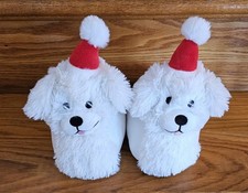 Family Dog Slippers Kids S Youth Inside Measures 7in Length White  Red