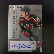 2005-06 Fleer Hot Prospects Prized /999 Derek Boogaard #203 Rookie Auto *CLEAN*