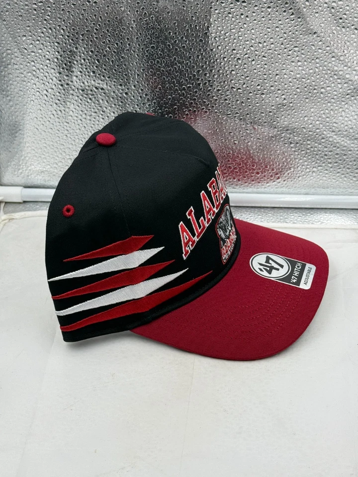 Alabama Crimson Tide NCAA '47 Marca Negro Diamante Enganche Snapback Sombrero Ajustable Foto 4 de 4