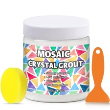 Mosaic Tile Crystal Grout White 17.6oz for DIY Crafts & Gap Repair