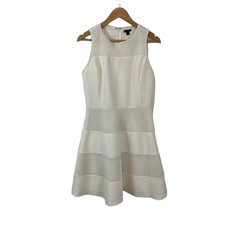 Ann Taylor White Fit & Flare Dress Romantic A-Line Feminine Bridal 12