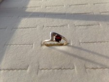 Garnet Solid Sterling Silver 925 Ring Size 7