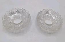 Glass Bobeches 2 Taper Candle Wax Drip Catchers Protectors