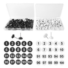 souG 200pcs Numbered Push Pin Tacks, 1-100 Sequential Number Tacks Push Pins,...