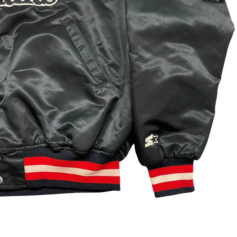 CHAQUETA SATINADA DE COLECCIÓN RARA AÑOS 90 MILB QUAD CITIES RIVER BANDITS STARTER HECHA EN EE. UU. XL Foto 3 de 4