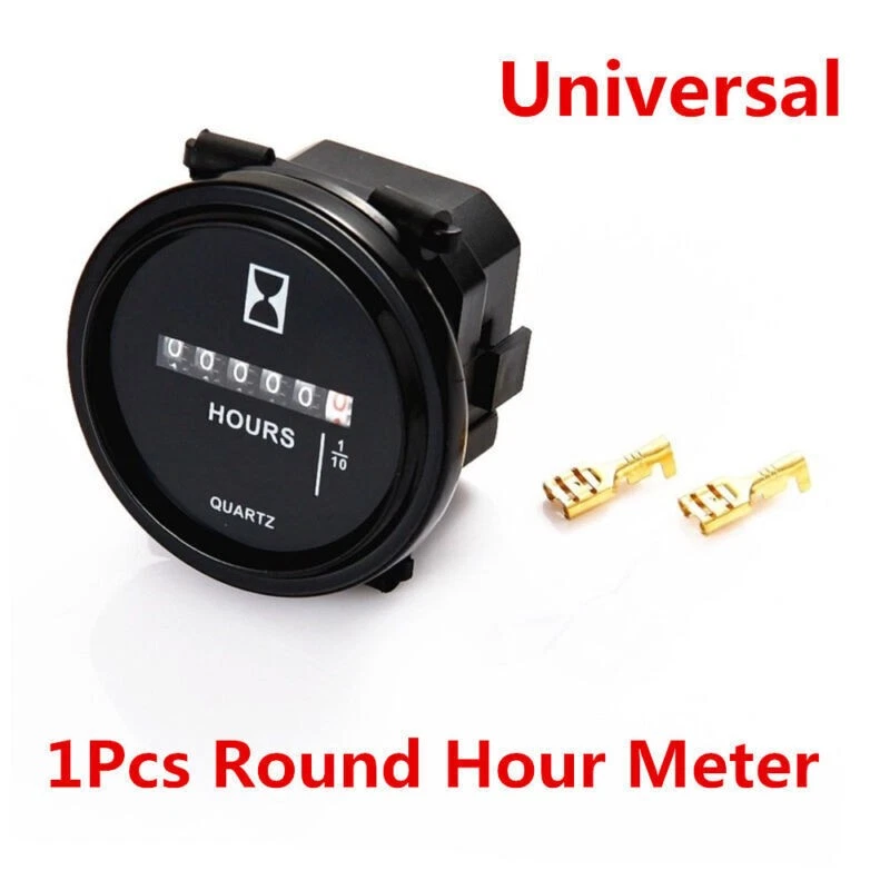 8~80V Car Gauge Meter Car ATV Boat Engine Mechanical Round Hour Meter Waterproof Foto 4 de 4