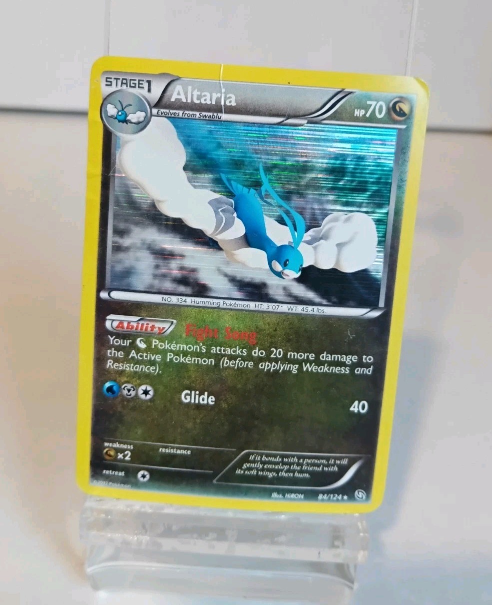 Altaria Dragons Exalted 84/124 Holo Rare Damaged Pokemon Card
