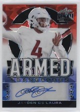 2022 Leaf Metal Draft Red White & Blue Crystals 5/5 Jayden De Laura Auto 11oq