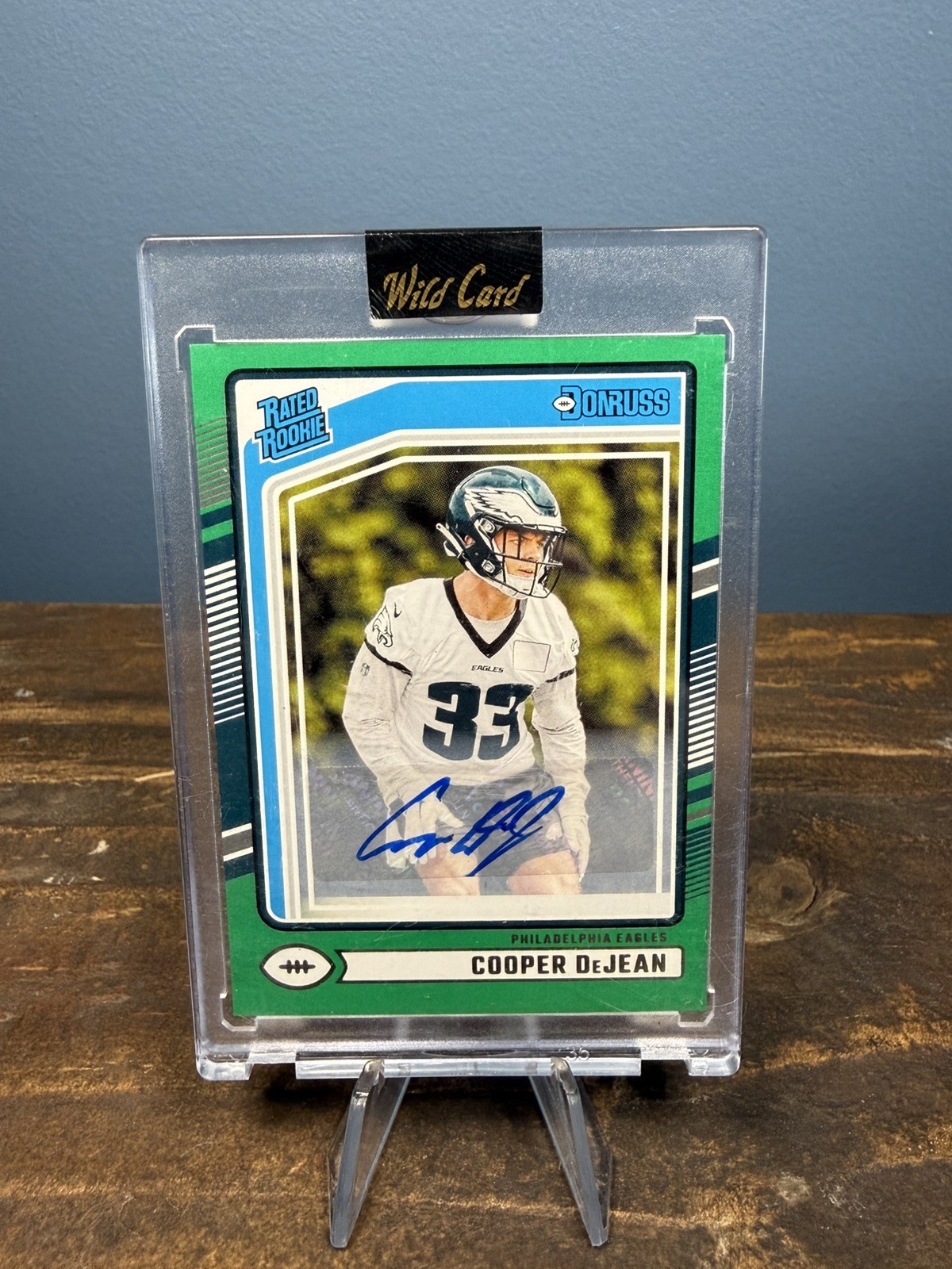 2024 Panini Donruss Cooper DeJean Press Proof Green Rated Rookie AUTO