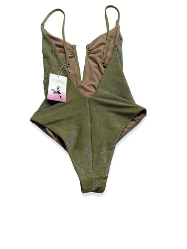 NWT Oceanus Swimwear Swimsuit One Piece Olive Gold Size M - Picture 2 of 11