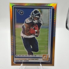 2025 Panini Donruss Chigoziem Okonkwo #19 Jersey Number 41/85 Titans Gold