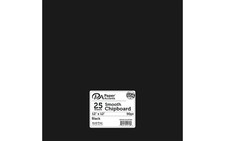 Paper Accents Chipboard, Black, 25 pack, 12x12 chipboard sheets, heavy 90 point