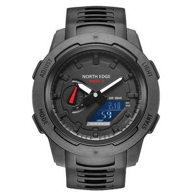 NORTH EDGE Outdoor Sportuhr 50M wasserdicht Carbon Gehäuse Leicht Robust digital