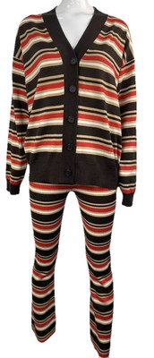 Uniqlo Marni Damen-Cardigan Merinomischung gestreift M Hose 10 dunkelbraun neu mit Etikett