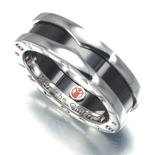 Auth BVLGARI Ring Save the Children EU56 925 Sterling Silver/Ceramic - Picture 2 of 4