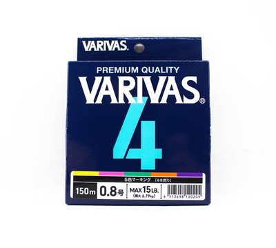 Varivas P.E Line Varivas 4 X4 Multi Color 150m P.E 0.8 Max 15lb (0205)