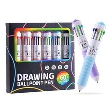 6 PCS Multicolor Pen in One 10-In-1 Retractable Colored Ballpoint Pens for Offi