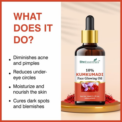 Olio Illuminante Kumkumadi Essenziale Per Tutti I Tipi Di Pelle 30ml - Foto 3 di 8