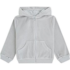 Marie Chantal Kids Grey Angel Wing Velour Hoodie