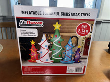 5- CHRISTMAS TREEs Airblown Lighted Yard Inflatable Nib