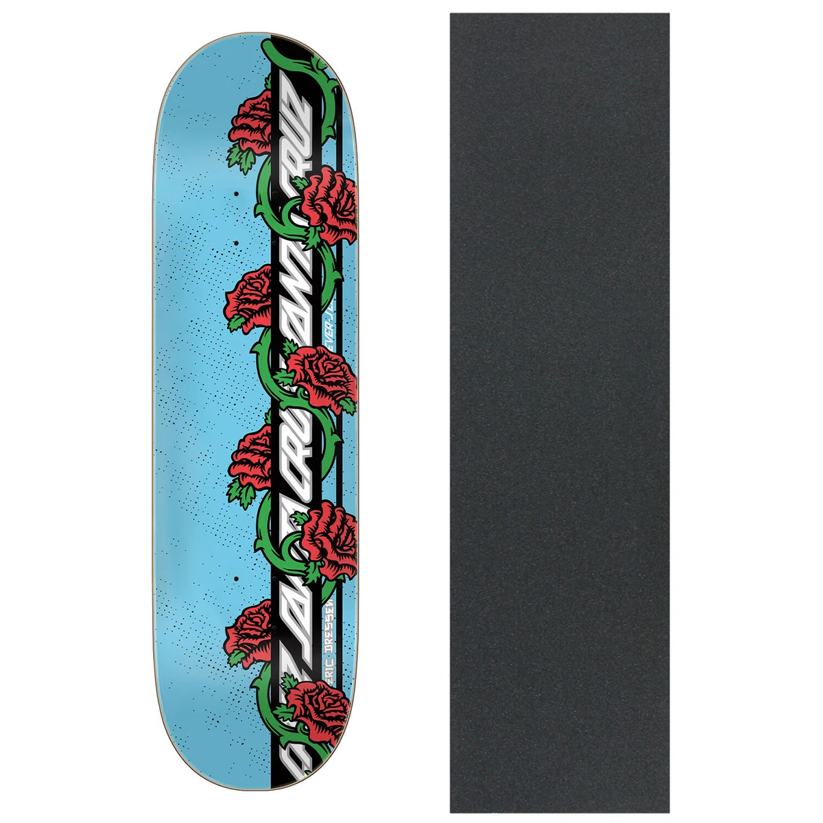 Santa Cruz Skateboard Deck Dressen Rose Vine Everslick 8.50